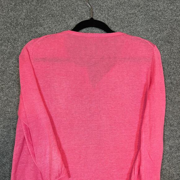 Talbots Sweater Womens Small Pink Linen Knit Pullover Vneck Bohemian Casual - Picture 10 of 10